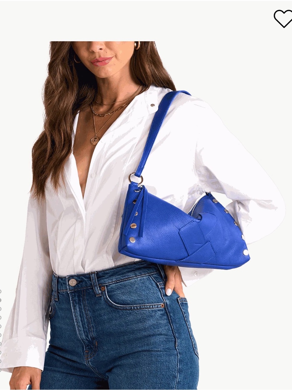 Hammitt New Kyle Medium Blue Leather Bag - 2 straps Crossbody or Shoulder